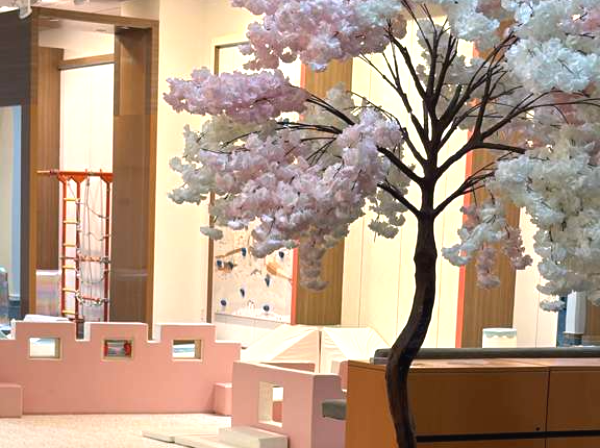 Cherry blossom tree on the play floor